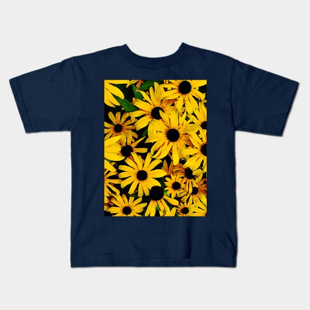 Field of Black-Eyed Susans Kids T-Shirt by SusanSavad